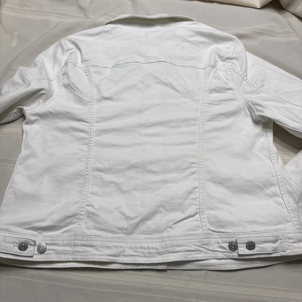 Classic Jean Jacket Solid color‎ WHITE size 1XL Retro y2K 90-now